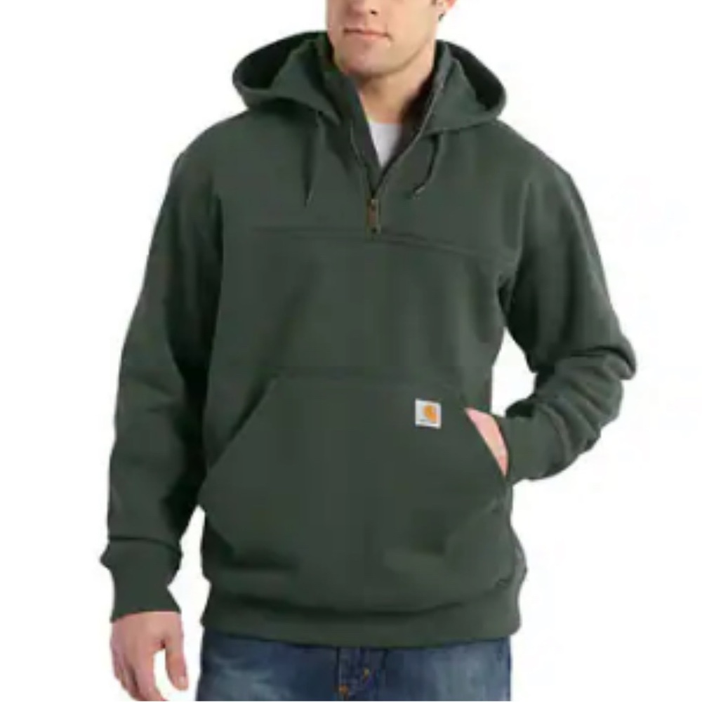 Carhartt Olive Green Half-Zip Hoodie - Picture 4 of 4